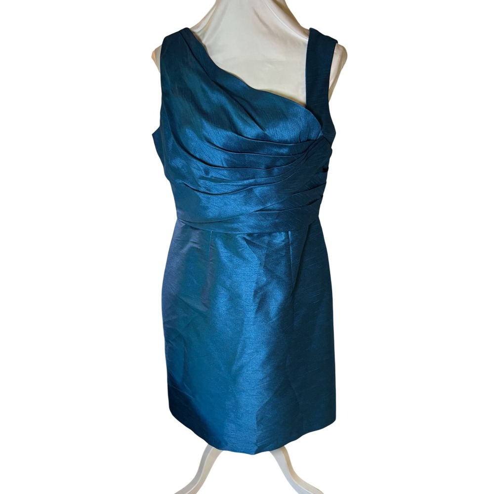 Alexia Designs Teal One Shoulder Dress Formal Cocktail blue Party dress SZ L